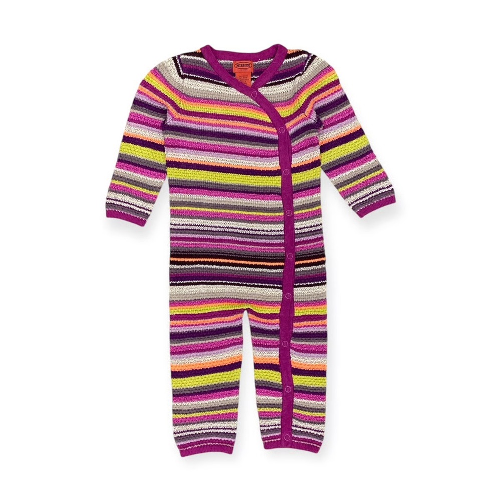 Missoni for Target Baby Striped Knit Romper Purple Orange XS 3-6M One Piece